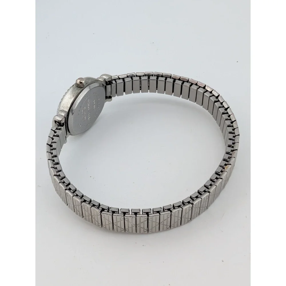 White Stag Women's Watch 19mm Case Silver Stretch Band- New Battery